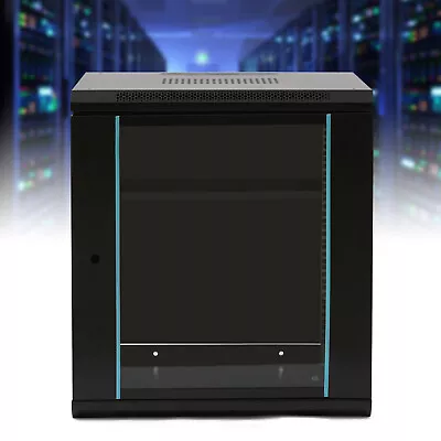 650 X 600 X450mm Black 12U Server Rack Data Network Cabinet For 19-inch Devices • £112.09