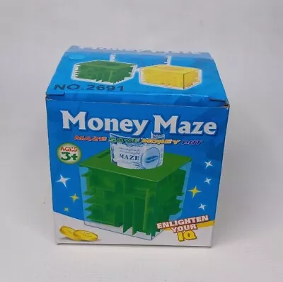 Blue Plastic Money Maze Coin Bank Gift Box • $14.99