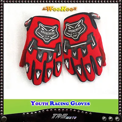 Red Youth Racing Gloves Motocross Mx Motorbike  Atv Quad Dirt/pit Bike Kids • $13.31