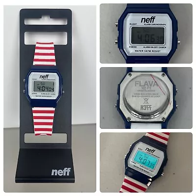 Neff Flava Unisex Adult American Flag Digital Watch Water Resistant Backlight • $44.99