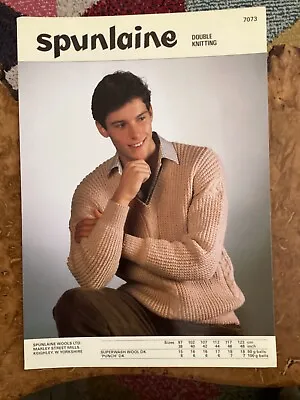 Mens Knitting Patterns.jumpers.size 38-48 Inch Chest.DK • £1