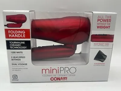 Conair Mini Pro Tourmaline Ceramic Hair Dryer - Brand New - Red • $26.49