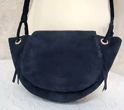 Jack Wills Womens Small Crossbody Bag Dark Blue Colour Suede • £14