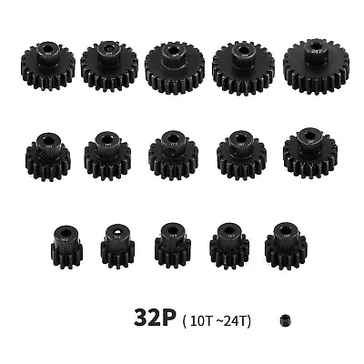 Mod 0.8 32P 3.17mm 10T- 24T Motor Gear Pinion 10T- 24T For 1/10 RC Crawler Car • $6.98