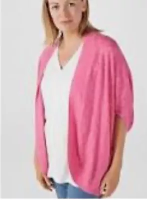 Qvc Ruth Langsford Lightweight Cocoon Cardigan - Bright Pink - Size Small • £15