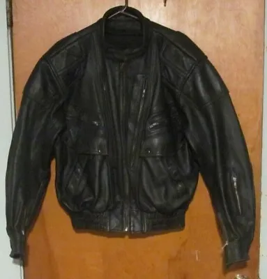  TEKNIC Mens Leather Racing Motorcycle Armored Jacket 42/52 Black Vented • $50