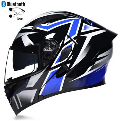 DOT Bluetooth Flip Up Motocycle Helmets Full Face ATV Sport Modular Crash Helmet • $83.77