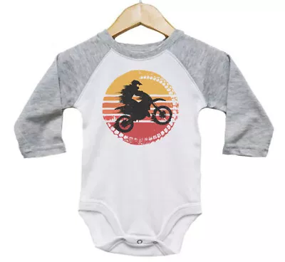 MOTOCROSS BABY BODYSUIT Dirt Bike Sun MOTORCYCLE INFANT ROMPER Creeper • $16.99