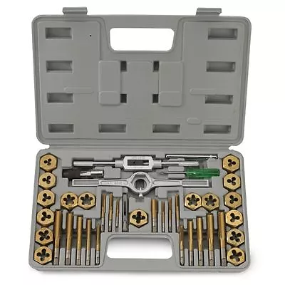 40 Pc Piece Titanium Standard Sae Size Inch Steel Tap & And Die Tool Set Kit • $39.95
