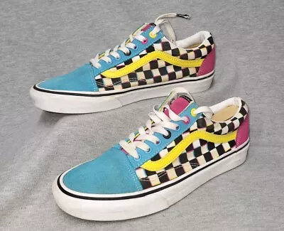 VANS Old Skool Crazy Checks UniSex Shoes Lo-Pro Sk8ers Suede Canvas SZ M 8 W 10 • $45