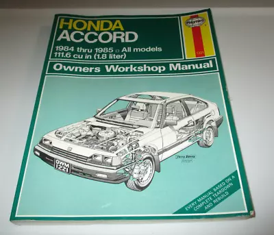 Haynes Honda Accord 1984-1985 Repair Manual #1221 Good Condition • $9.99