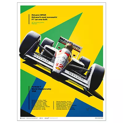 Ayrton Senna F1 Print - 1988 GP MP4/4 Car - Fine Art Print 3 Sizes Available • £22.95