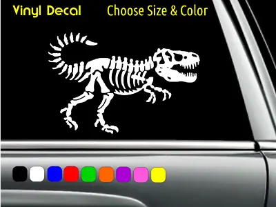 T Rex Skeleton Jurassic Park Decal Laptop Car Window Sticker CHOOSE SIZE COLOR • $2.84