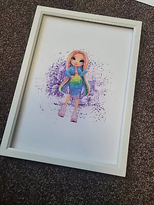 A4 Rainbow Doll High Print Kids Decor Bedroom Wall Art Brand New Watercolour • £4.99