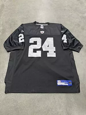 Reebok Oakland Raiders Michael Huff #24 Authentic Men 52 2XL Black Jersey Stitch • $63.96