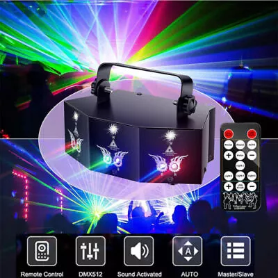 9-Eye Laser Projector RGB DMX Strobe Stage Light LED Bar DJ Disco Party Lighting • $49.99