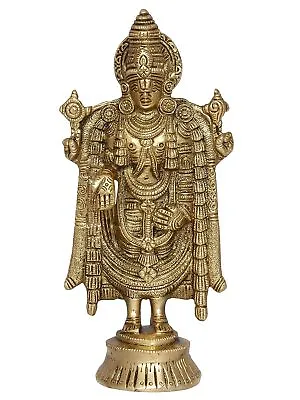 Golden Brass Tirupati Balaji Statue Idol Lord Venkateswara Balaji Statue Gift • $74.99