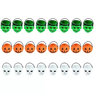 24 Pack Halloween Pumpkin Bucket For Trick Or Treat Candy Party Home Decor Mini • $14.61