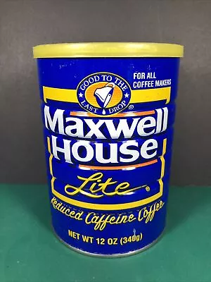 Vintage Maxwell House | 12oz Coffee Can With Lid | Lite Reduced Caffeine | Empty • $9.99