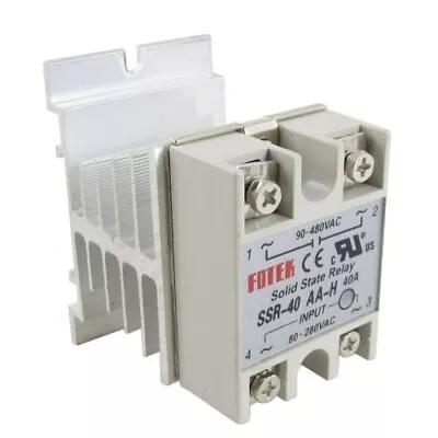 LED SSR40A Solid State Relay Switch Contactor Silent 1 Pole +Heat Sink 120V 220V • $27.77