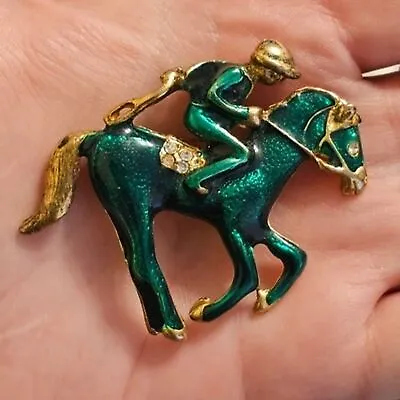 Vintage Race Horse Figural Brooch // Equestrian Pin // Polo ***Free Shipping*** • $14