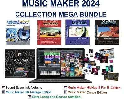 MUSIC MAKER 2024 COLLECTION MEGA BUNDLE With OVER 25000 LOOPS & SAMPLES + EXTRA • £19