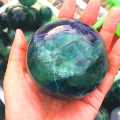 Natural Fluorite Ball Quartz Crystal Mineral Healing Sphere Reiki Stone 48-83mm • $17.09