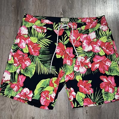 Hawaiian Floral Swim Trunks Board Shorts New JCREW Men’s Size 38 X 8” Bold Print • $34.95