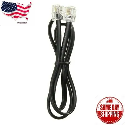 3FT Telephone Line Cord Cable Wire 6P4C RJ11 DSL Modem Fax Phone To Wall Black • $3.25