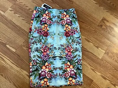 NWT ECI New York Floral Stretch Pencil Skirt Size M • $15