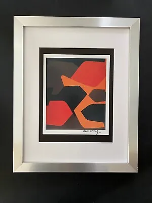 VICTOR VASARELY  PRINT FROM 1970 + SIGNED GEOMETRIC ABSTRACT +NEW FRAME 14x11in. • $149