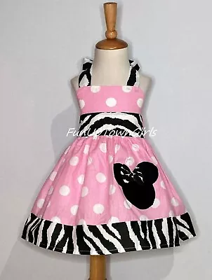 Girls Custom Boutique Pink Polka Dot And Zebra • $32.99