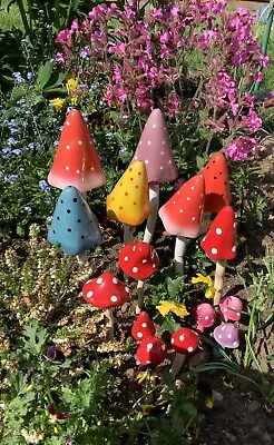 Garden Mini Medium & Large Toadstools Sold As Individuals. Ceramic Fairy Garden • £1.99