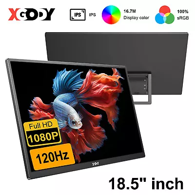 XGODY 120Hz Portable 1080P Monitor 18.5  USB C HDMI For Laptop Mac PC 100% SRGB • $209.99