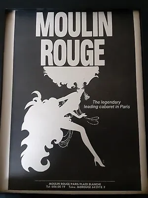 Moulin Rouge Cabaret Paris Rare Original Promo Poster Ad Framed! • $125.55