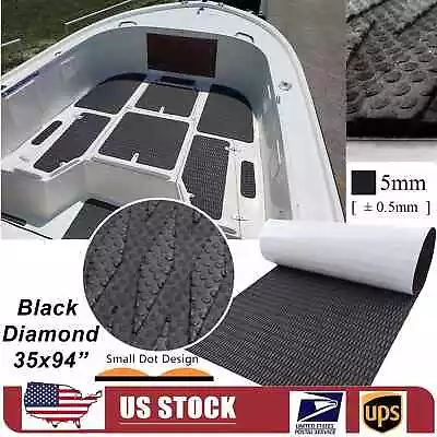 Black Diamond Dots EVA Boat Flooring Foam Mat Marine Teak Deck Yacht Pad 35x94in • $63.99