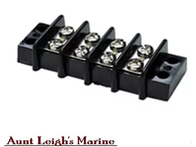 SeaChoice Marine 4 Gang Terminal Junction Block Nickel Plate Brass Screw Contact • $11.97