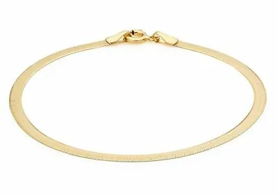 £83.99 • Buy 9ct Yellow Gold Herringbone Bracelet 18cm/7'