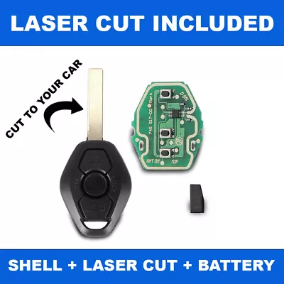 🔥 EWS 3 Key W/ LASER CUT + CHIP Included Fits: E46 E39 3 5 7 X5 Z4 X3 M3 M5 Bmw • $29.99