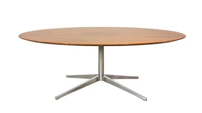 Florence Knoll Walnut Oval Dining Table Desk For Knoll Mid Century Modern 1960s • $7850