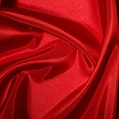 Taffeta Metallic Silk Satin Dress Fabric Material - RED • £39.99