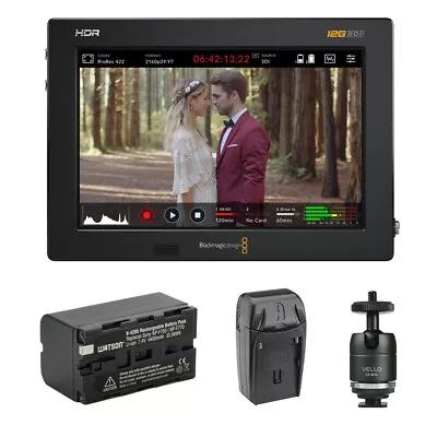 Blackmagic Design Video Assist 7  12-G Monitor W/ Batt Pck Charger & Ball Head • $995