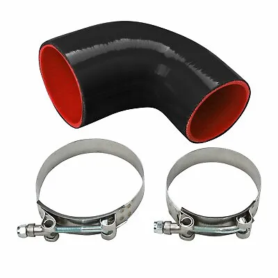 3  To 4  90 Degree Elbow Transition Reducer Silicone Hose Coupler 76-102mm+clamp • $13.99