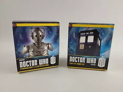 $17.40 • Buy Doctor Who  Miniatures Light Up Tardis Kit Opened & Cyberman Bust & Book Sealed 