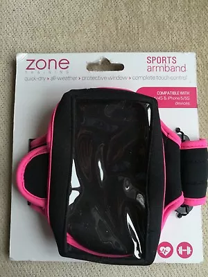 New Women's Zone Training Arm Band For IPhone 4/4S & 5/5S Pink And Black • $4.25