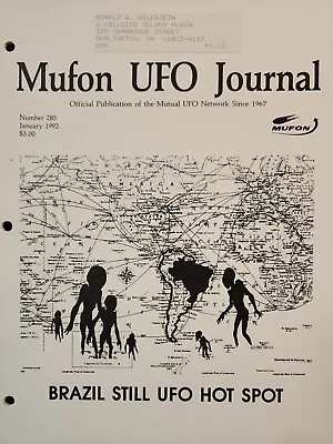 MUFON UFO Journal Mutual UFO Network Magazine #285 January 1992 Brazil • $11.99