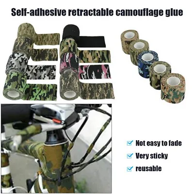 Self-adhesive Camo Wrap Cycling Hunting Camo Bandage Stealth 4.5M Tape Non-Woven • £2.81