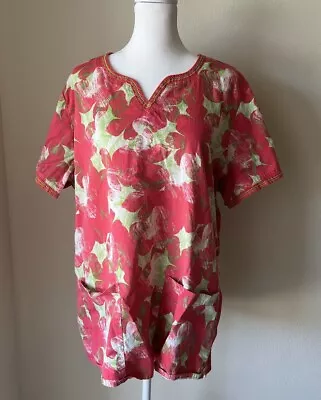 Women's 2XL Floral Med Couture Scrub Top • $11.99