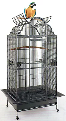 63  Large Elegant Open Dome Play Top Perch Stand Parrot Macaw Bird Metal Cage  • $199.45