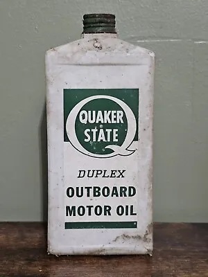 Quaker State Duplex Outboard Motor Oil Vintage Plastic Bottle Can  • $3